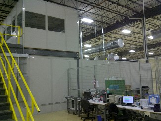 Structural Mezzanine with in plant office upstairs.