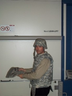 Military Body Armor Storage in a Hanel Lean Lift Vertical Lift Module