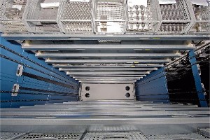 Lean Lift Trays from inside unit looking down extractor shaft