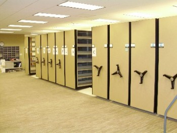 Central File Room Mobile Shelving, High Density Compact Mobile Shelving, Filing Storage Systems, Moveable Filing Systems, High Density Shelving, High Density Storage