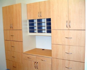 Modular Casework with Mail Room Storage