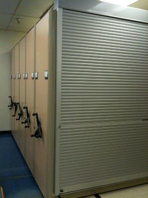 High Density Shelving can also be secured with lockable doors