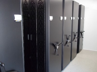 Mobile Weapon Rack Systems provided for MILCON project for company arms rooms.