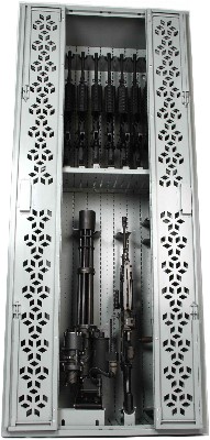 Crew Served Weapon Rack featuring MK19, MK44, M-249, M2 and M4s above