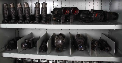 NVG storage with adjustable dividers